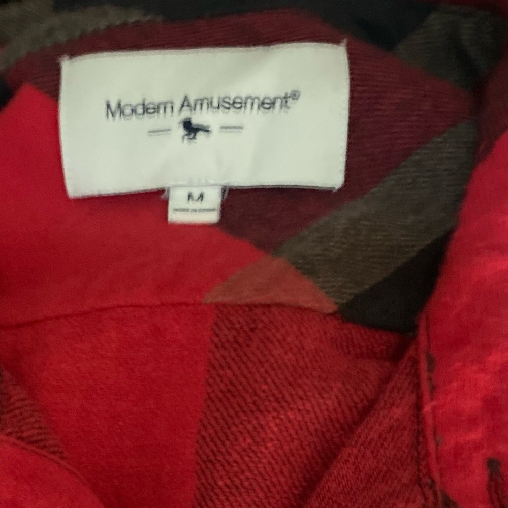 Modern Amusement Red and Black Plaid Shirt Jacket